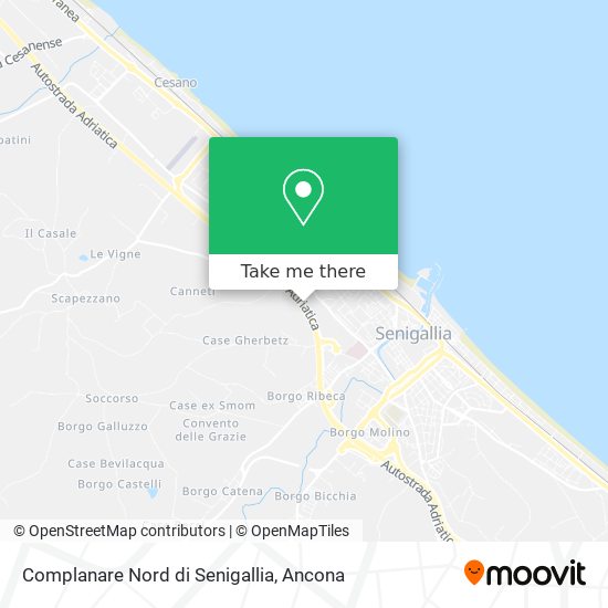 Complanare Nord di Senigallia map