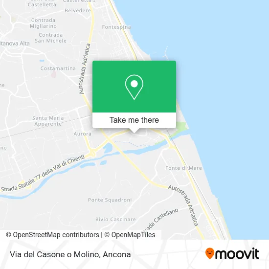 Via del Casone o Molino map