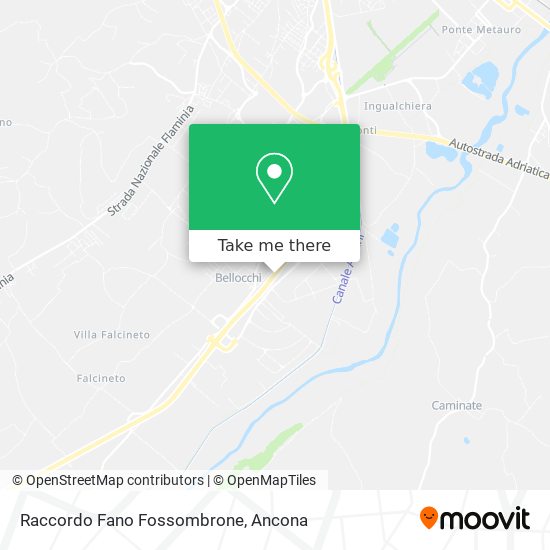 Raccordo Fano Fossombrone map