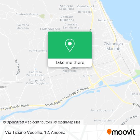 Via Tiziano Vecellio, 12 map