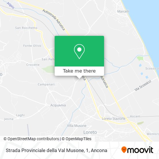 Strada Provinciale della Val Musone, 1 map