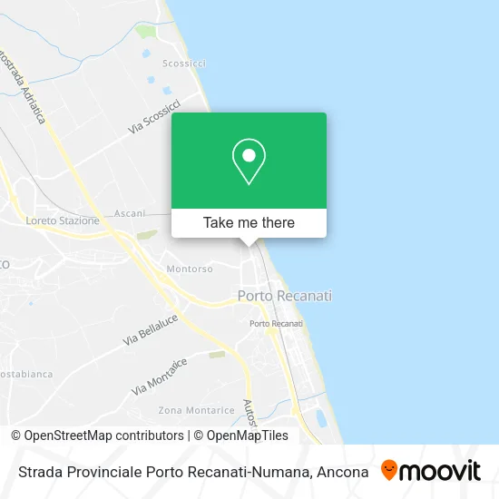 Strada Provinciale Porto Recanati-Numana map