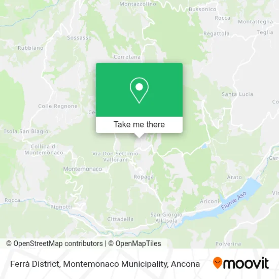 Ferrà District, Montemonaco Municipality map