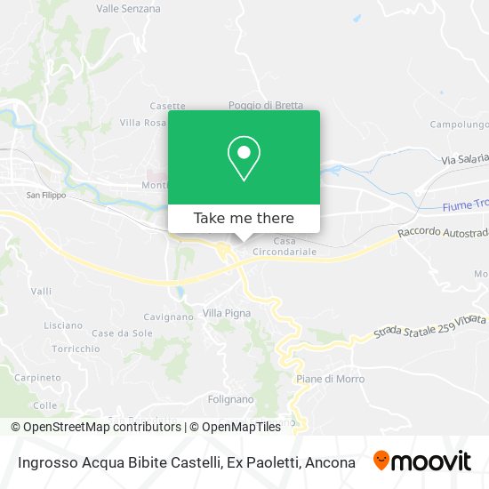 Ingrosso Acqua Bibite Castelli, Ex Paoletti map