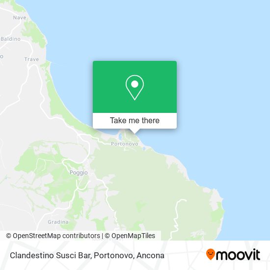 Clandestino Susci Bar, Portonovo map