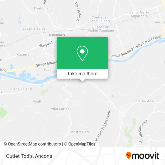 Outlet Tod's map