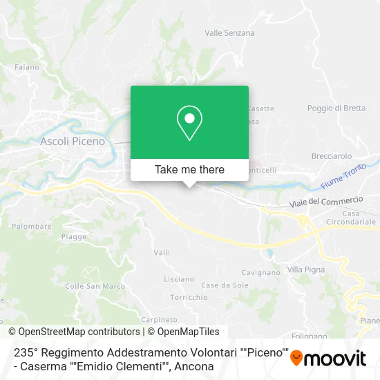 235° Reggimento Addestramento Volontari ""Piceno"" - Caserma ""Emidio Clementi"" map