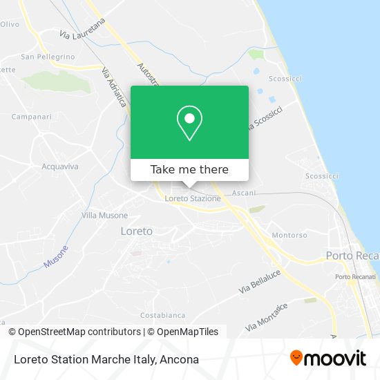 Loreto Station Marche Italy map