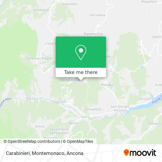 Carabinieri, Montemonaco map