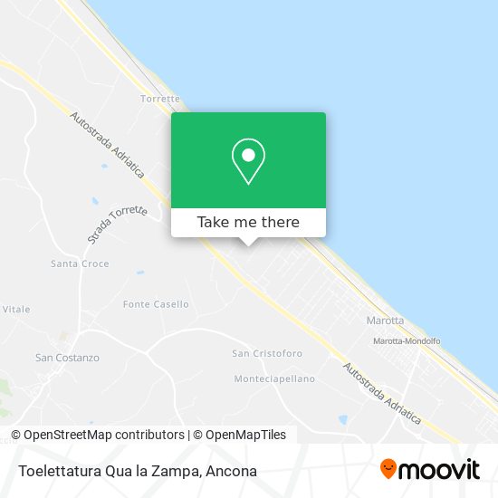 Toelettatura Qua la Zampa map