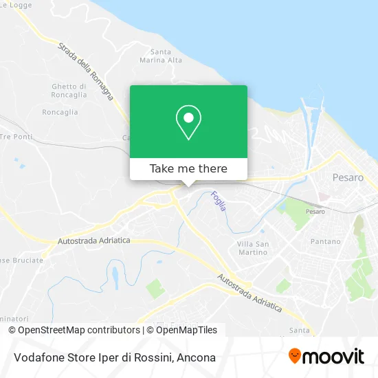 Vodafone Store Iper di Rossini map