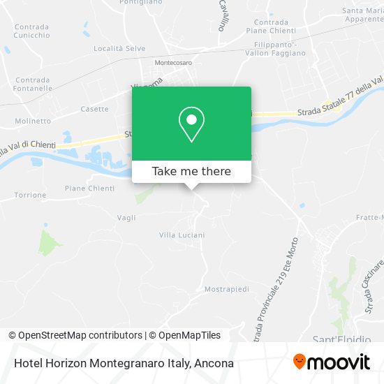 Hotel Horizon Montegranaro Italy map