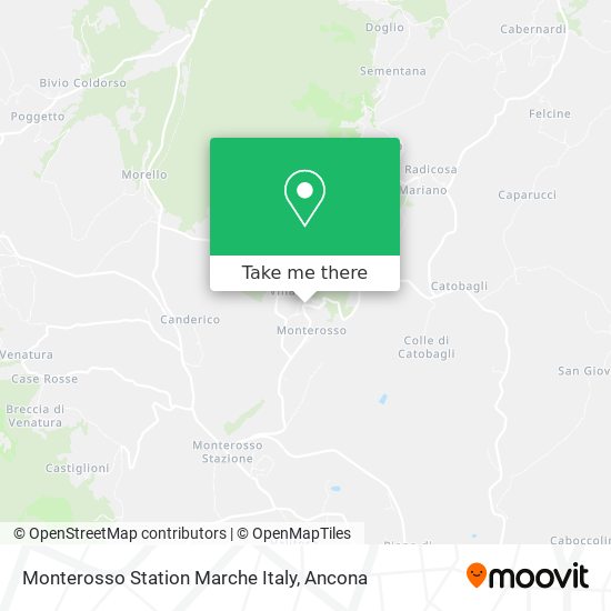 Monterosso Station Marche Italy map