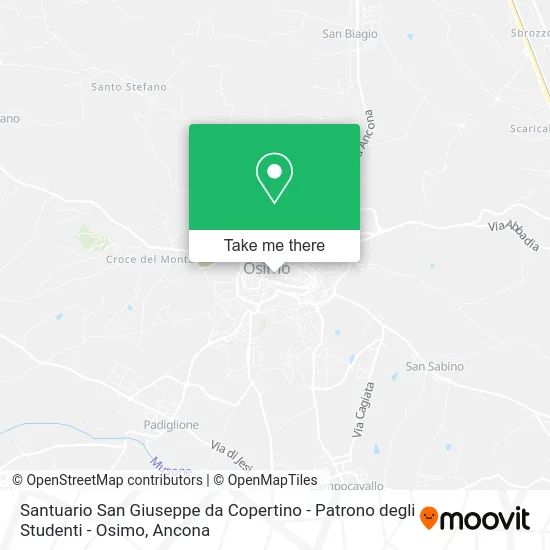 Santuario San Giuseppe da Copertino - Patrono degli Studenti - Osimo map