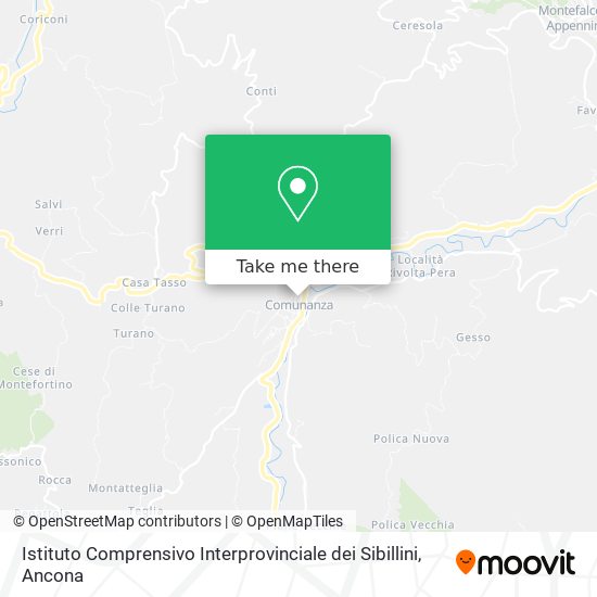 Istituto Comprensivo Interprovinciale dei Sibillini map
