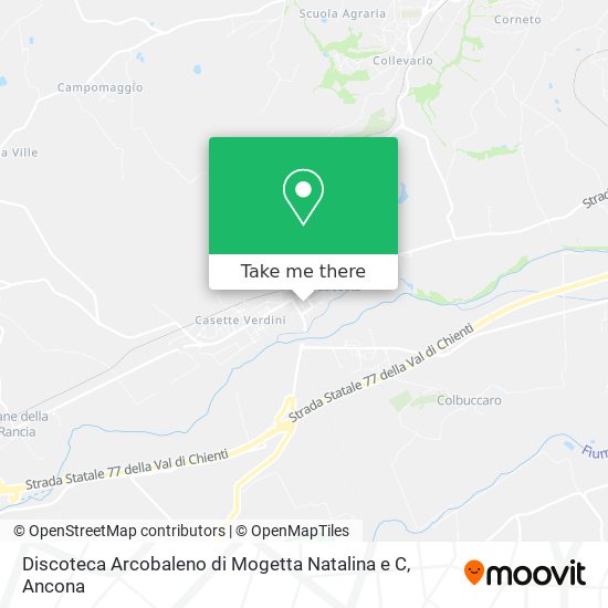 Discoteca Arcobaleno di Mogetta Natalina e C map