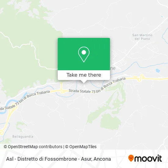 Asl - Distretto di Fossombrone - Asur map