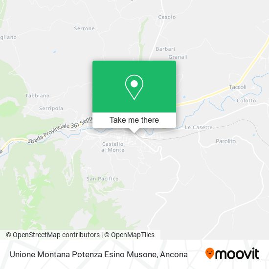 Unione Montana Potenza Esino Musone map