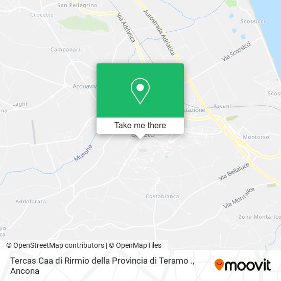 Tercas Caa di Rirmio della Provincia di Teramo . map