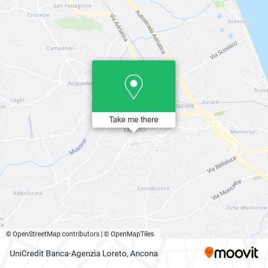UniCredit Banca-Agenzia Loreto map