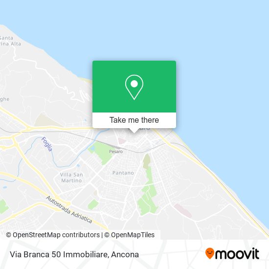 Via Branca 50 Immobiliare map