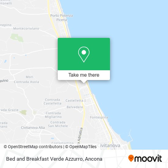 Bed and Breakfast Verde Azzurro map