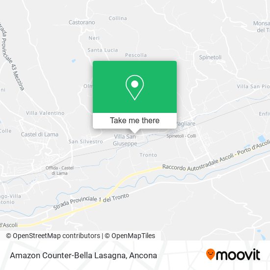 Amazon Counter-Bella Lasagna map