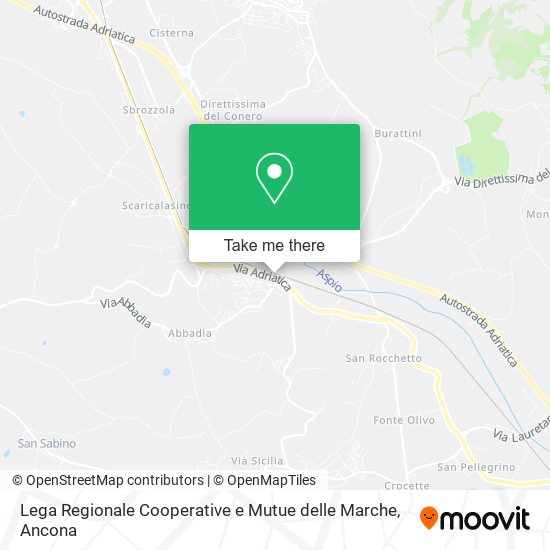Lega Regionale Cooperative e Mutue delle Marche map