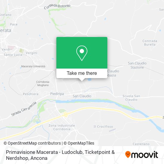 Primavisione Macerata - Ludoclub, Ticketpoint & Nerdshop map