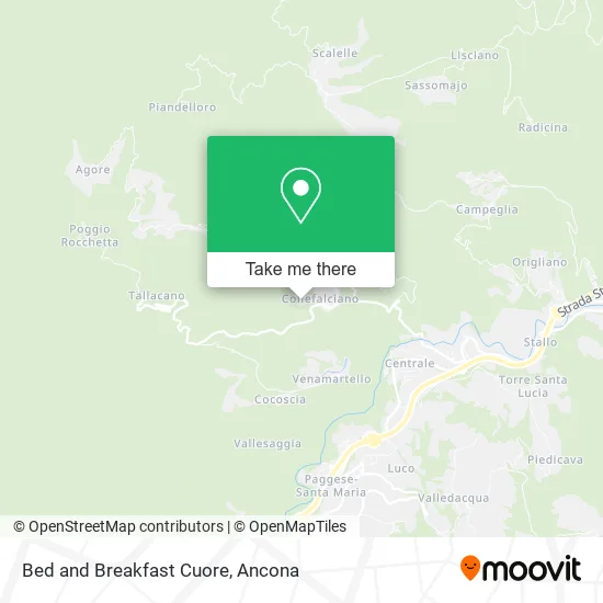 Bed and Breakfast Cuore map
