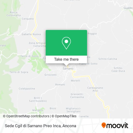 Sede Cgil di Sarnano Preo Inca map