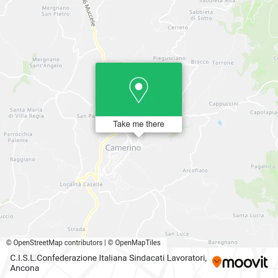 C.I.S.L. Italian Confederation of Workers' Unions map