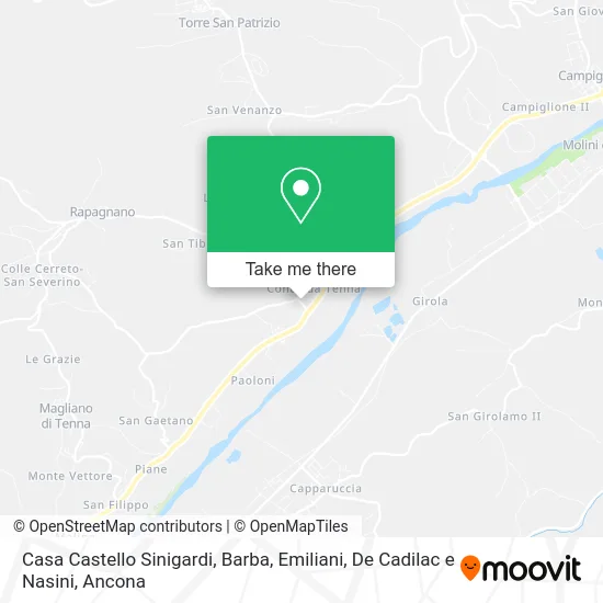 Casa Castello Sinigardi, Barba, Emiliani, De Cadilac e Nasini map