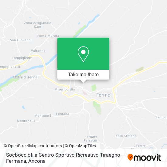 Socbocciofila Centro Sportivo Ricreativo Tiraegno Fermana map