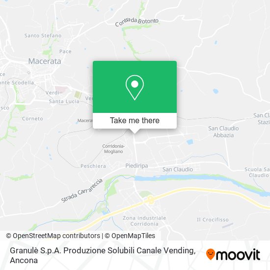 Granulè S.p.A. Produzione Solubili Canale Vending map