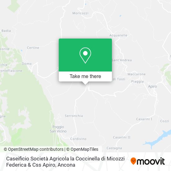 Caseificio Società Agricola la Coccinella di Micozzi Federica & Css Apiro map