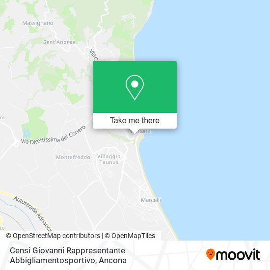 Censi Giovanni Rappresentante Abbigliamentosportivo map