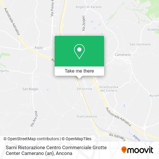 Sarni Ristorazione Centro Commerciale Grotte Center Camerano map