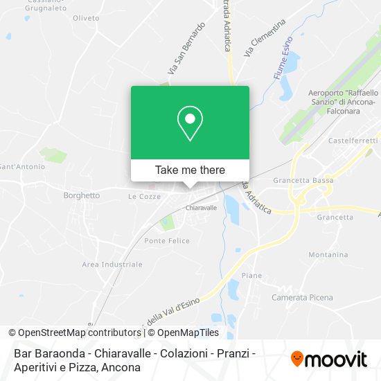 Bar Baraonda - Chiaravalle - Colazioni - Pranzi - Aperitivi e Pizza map