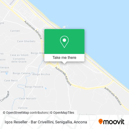 Iqos Reseller - Bar Crivelllini, Senigallia map