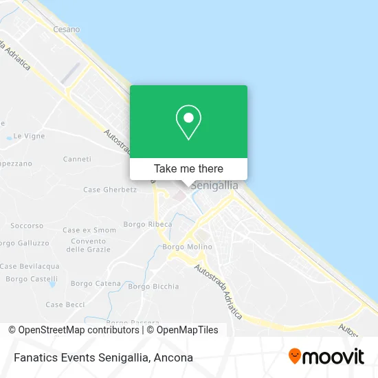 Fanatics Events Senigallia map