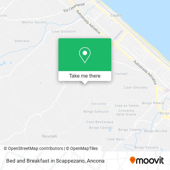 Bed and Breakfast in Scappezano map