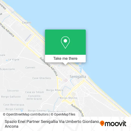Spazio Enel Partner Senigallia Via Umberto Giordano map