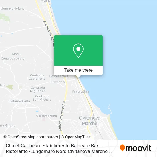 Chalet Caribean -Stabilimento Balneare Bar Ristorante -Lungomare Nord Civitanova Marche map