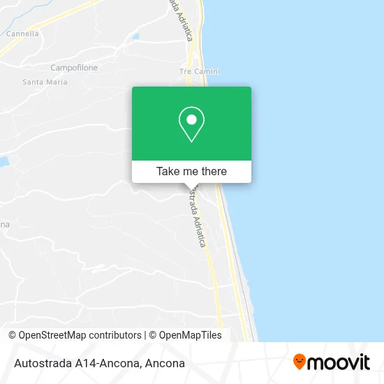 Autostrada A14-Ancona map