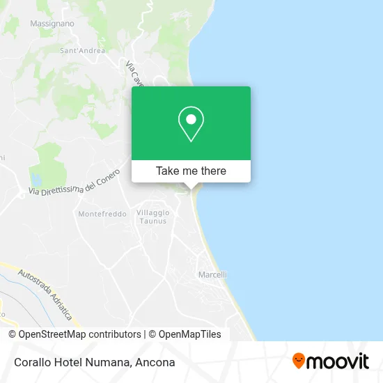 Corallo Hotel Numana map