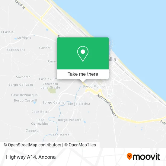 Highway A14 map
