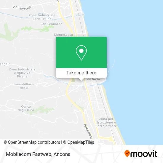 Mobilecom Fastweb map