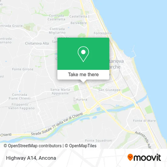 Highway A14 map