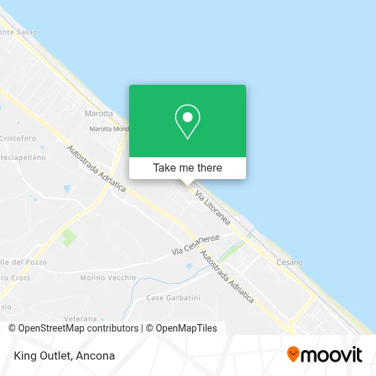 King Outlet map